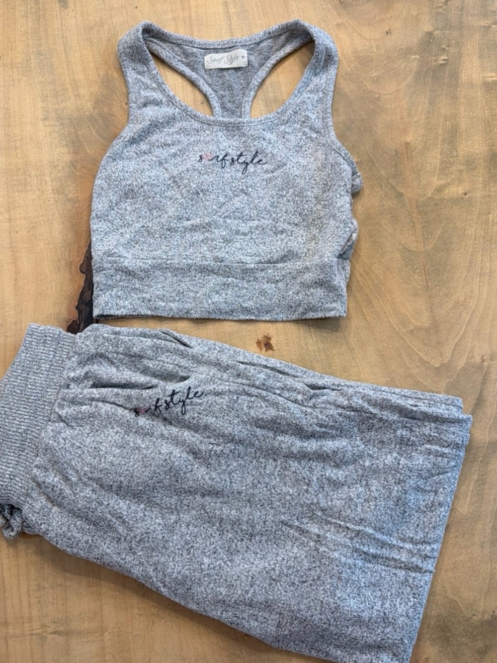 Surf Style Heather Gray Cozy Top & Lounge Pants Set